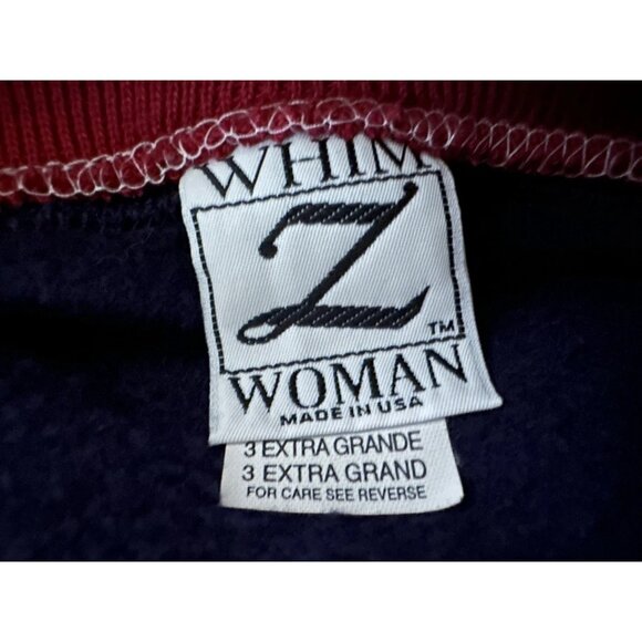 Vintage Whim Z Sweatshirt 3xl Blue Mock Neck Long Sleeve Grandmacore USA 80s 90s - Picture 13 of 14